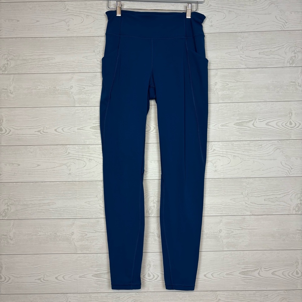 Lululemon Time To Sweat Tights Deep Marine Size 8 - Picture 3 of 11